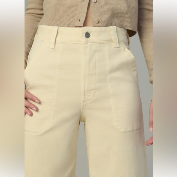 NWT Joes jeans Chloe utility high rise wide leg crop jeans in crème brûlée sz 29 - Picture 4 of 12